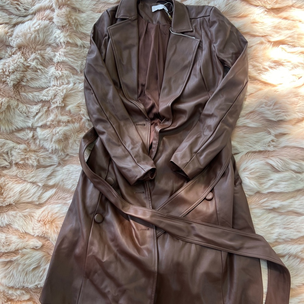 Meshki Brown Trench Coat Classic Design